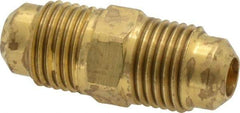 Parker - 5/16" Tube OD, 45° Brass Flared Tube Union - 1/2-20 UNF, Flare x Flare Ends - Apex Tool & Supply