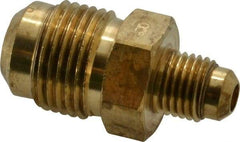 Parker - 1/2 x 1/4" Tube OD, 45° Brass Flared Tube Union - 3/4-16 UNF, Flare x Flare Ends - Apex Tool & Supply