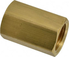 Parker - 5/8" Tube OD, 45° Brass Flared Tube Union Female To Female - 7/8-14 UNF, Flare x Flare Ends - Apex Tool & Supply