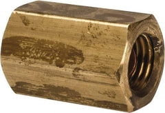 Parker - 1/4" Tube OD, 45° Brass Flared Tube Union Female To Female - 7/16-20 UNF, Flare x Flare Ends - Apex Tool & Supply