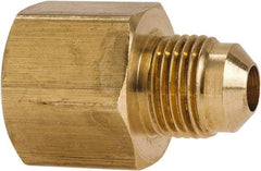 Parker - 3/8 x 1/2" Tube OD, 45° Brass Flared Tube Male Flare To Female Flare - 3/4-16 UNF, Flare x Flare Ends - Apex Tool & Supply