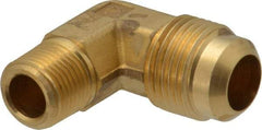 Parker - 5/8" Tube OD, 45° Brass Flared Tube Male Elbow - 3/8-18 NPTF, Flare x MNPTF Ends - Apex Tool & Supply