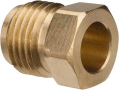 Parker - 5/16" Tube OD, Brass Flared Tube Inverted Piloted Nut - 1/2-20 UNF, Flare Ends - Apex Tool & Supply
