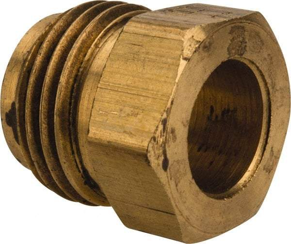 Parker - 3/8" Tube OD, Brass Flared Tube Inverted Piloted Nut - 5/8-18 UNF, Flare Ends - Apex Tool & Supply
