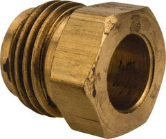 Parker - 3/8" Tube OD, Brass Flared Tube Inverted Piloted Nut - 5/8-18 UNF, Flare Ends - Apex Tool & Supply