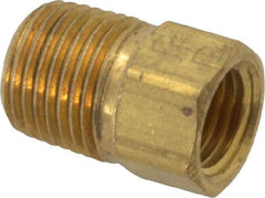 Parker - 1/8" Tube OD, Brass Flared Tube Inverted Male Connector - 1/8-27 NPTF, Flare x MNPTF Ends - Apex Tool & Supply