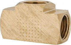 Parker - 5/16" Tube OD, Brass Flared Tube Inverted Union Tee - 1/2-20 UNF, Flare x Flare x Flare Ends - Apex Tool & Supply