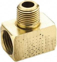 Parker - 1/4" Tube OD, Brass Flared Tube Inverted Male Branch Tee - 1/8-27 NPTF, Flare x MNPTF Ends - Apex Tool & Supply
