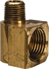 Parker - 3/8" Tube OD, Brass Flared Tube Inverted Male Elbow - 1/8-27 NPTF, Flare x MNPTF Ends - Apex Tool & Supply