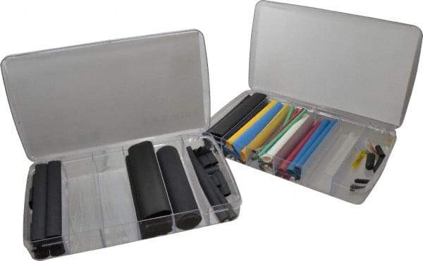 Alpha Wire - 147 Piece, Heat Shrink Electrical Tubing Kit - FEP, Nylon, Polyolefin, PTFE, PVC, PVDF, SR-XLPO and XLPO - Apex Tool & Supply