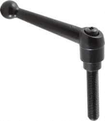 KIPP - 1/2-13, 0.98" Hub Diam, Zinc Die Cast (Steel Components) Threaded Stud Adjustable Clamping Lever - 2.36" Stud Length, 4-1/4" OAL, 2.64" High - Apex Tool & Supply