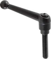 KIPP - 1/2-13, 0.98" Hub Diam, Zinc Die Cast (Steel Components) Threaded Stud Adjustable Clamping Lever - 2.36" Stud Length, 4-1/4" OAL, 2.64" High - Apex Tool & Supply