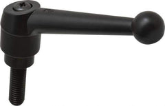KIPP - 1/2-13, 1.18" Hub Diam, Zinc Die Cast (Steel Components) Threaded Stud Adjustable Clamping Lever - 1.57" Stud Length, 4.96" OAL, 3.11" High - Apex Tool & Supply