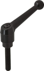 KIPP - 1/2-13, 1.18" Hub Diam, Zinc Die Cast (Steel Components) Threaded Stud Adjustable Clamping Lever - 2.36" Stud Length, 4.96" OAL, 3.11" High - Apex Tool & Supply