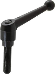KIPP - 5/8-11, 1.18" Hub Diam, Zinc Die Cast (Steel Components) Threaded Stud Adjustable Clamping Lever - 2.36" Stud Length, 4.96" OAL, 3.11" High - Apex Tool & Supply
