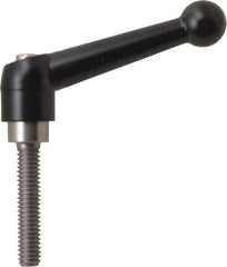 KIPP - 5/16-18, 0.71" Hub Diam, Zinc Die Cast (Stainless Steel Components) Threaded Stud Adjustable Clamping Lever - 1.57" Stud Length, 2.87" OAL, 1.79" High - Apex Tool & Supply