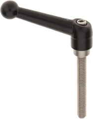 KIPP - 5/16-18, 0.71" Hub Diam, Zinc Die Cast (Stainless Steel Components) Threaded Stud Adjustable Clamping Lever - 2.36" Stud Length, 2.87" OAL, 1.79" High - Apex Tool & Supply