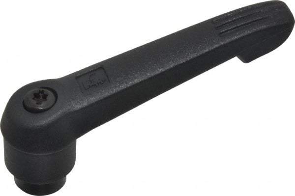 KIPP - 1/4-20, 0.71" Hub Diam, Glass Fiber (Steel Components) Tapped Adjustable Clamping Lever - 2.95" OAL, 1.63" High, 0.47" Hole Depth - Apex Tool & Supply