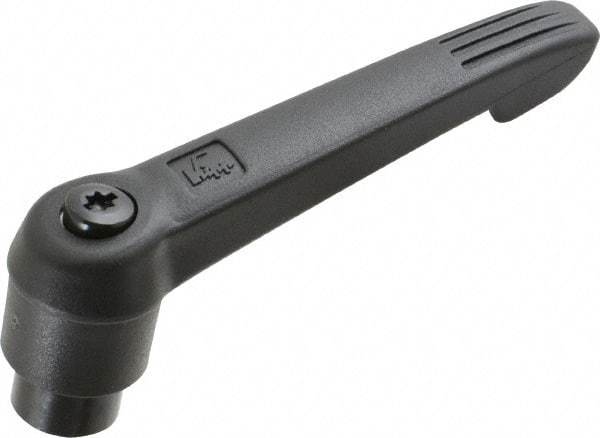 KIPP - 5/16-18, 0.85" Hub Diam, Glass Fiber (Steel Components) Tapped Adjustable Clamping Lever - 3.6" OAL, 2.11" High, 0.55" Hole Depth - Apex Tool & Supply