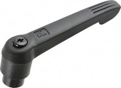 KIPP - 5/16-18, 0.85" Hub Diam, Glass Fiber (Steel Components) Tapped Adjustable Clamping Lever - 3.6" OAL, 2.11" High, 0.55" Hole Depth - Apex Tool & Supply