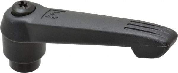 KIPP - 3/8-16, 1" Hub Diam, Glass Fiber (Steel Components) Tapped Adjustable Clamping Lever - 4.29" OAL, 2.4" High, 0.67" Hole Depth - Apex Tool & Supply