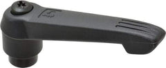 KIPP - 3/8-16, 1" Hub Diam, Glass Fiber (Steel Components) Tapped Adjustable Clamping Lever - 4.29" OAL, 2.4" High, 0.67" Hole Depth - Apex Tool & Supply