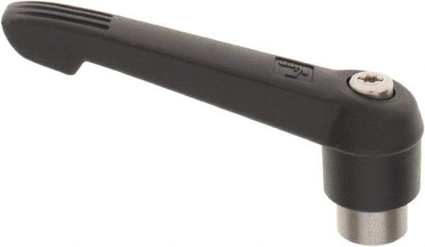 KIPP - 3/8-16, 0.85" Hub Diam, Glass Fiber (Stainless Steel Components) Tapped Adjustable Clamping Lever - 3.6" OAL, 2.11" High, 0.55" Hole Depth - Apex Tool & Supply
