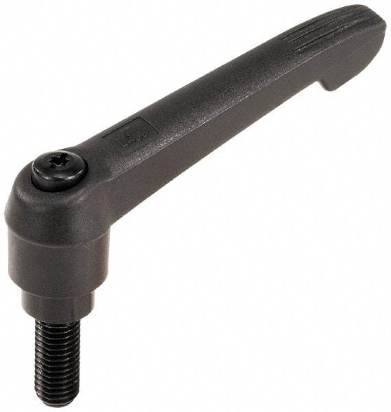 KIPP - M16 x 2.0, 30mm Hub Diam, Glass Fiber (Steel Components) Metric Threaded Stud Adjustable Clamping Lever - 40mm Stud Length, 126mm OAL, 72mm High - Apex Tool & Supply