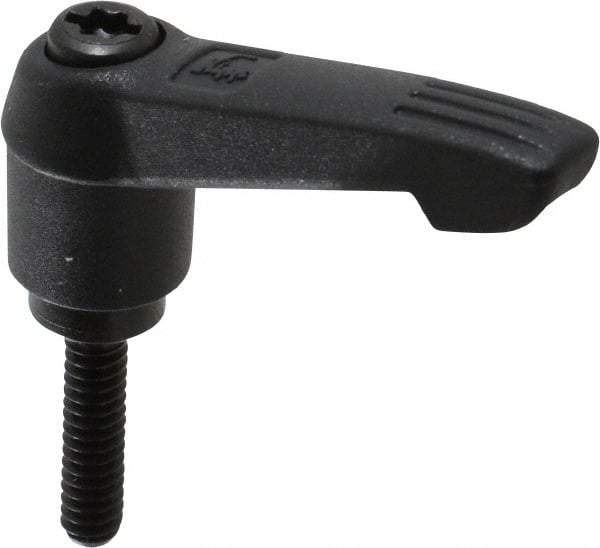 KIPP - #10-24, 0.51" Hub Diam, Glass Fiber (Steel Components) Threaded Stud Adjustable Clamping Lever - 0.79" Stud Length, 1.85" OAL, 1.18" High - Apex Tool & Supply