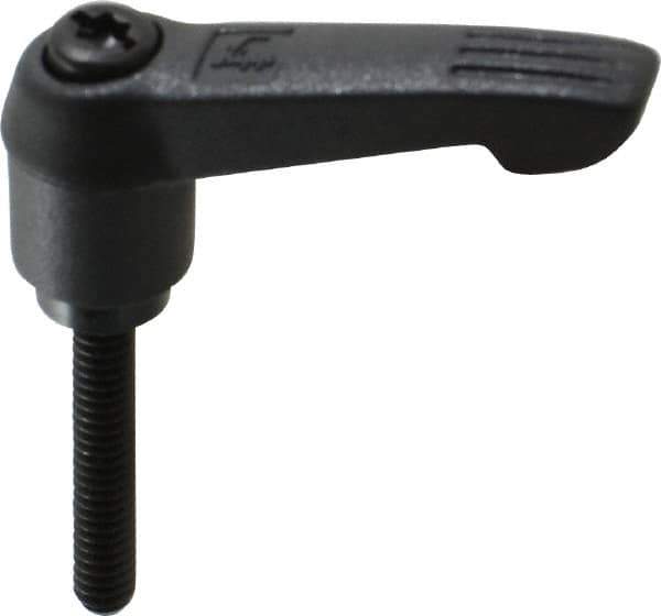 KIPP - #10-24, 0.51" Hub Diam, Glass Fiber (Steel Components) Threaded Stud Adjustable Clamping Lever - 1.18" Stud Length, 1.85" OAL, 1.18" High - Apex Tool & Supply