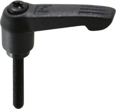 KIPP - #10-24, 0.51" Hub Diam, Glass Fiber (Steel Components) Threaded Stud Adjustable Clamping Lever - 1.18" Stud Length, 1.85" OAL, 1.18" High - Apex Tool & Supply