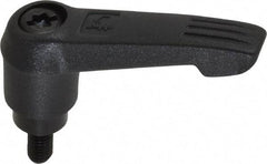 KIPP - #10-32, 0.51" Hub Diam, Glass Fiber (Steel Components) Threaded Stud Adjustable Clamping Lever - 0.39" Stud Length, 1.85" OAL, 1.18" High - Apex Tool & Supply