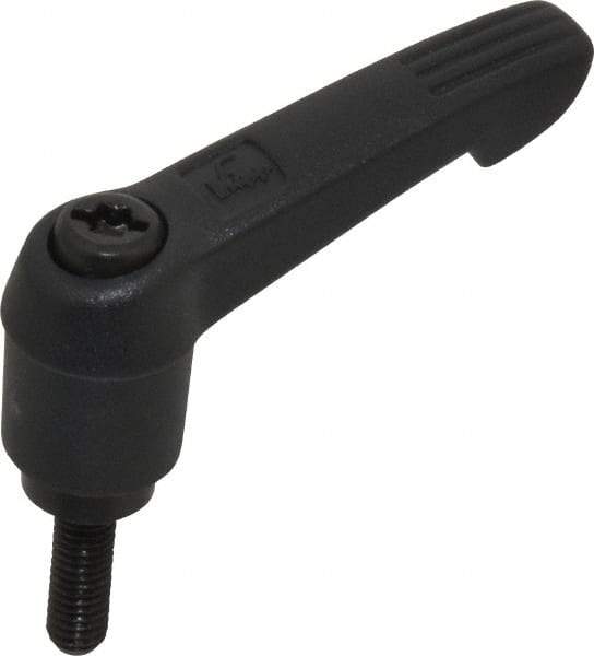 KIPP - #10-32, 0.51" Hub Diam, Glass Fiber (Steel Components) Threaded Stud Adjustable Clamping Lever - 0.59" Stud Length, 1.85" OAL, 1.18" High - Apex Tool & Supply