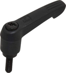 KIPP - #10-32, 0.51" Hub Diam, Glass Fiber (Steel Components) Threaded Stud Adjustable Clamping Lever - 0.59" Stud Length, 1.85" OAL, 1.18" High - Apex Tool & Supply