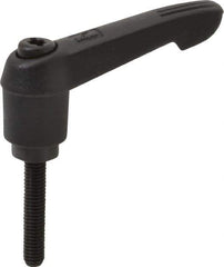 KIPP - #10-32, 0.51" Hub Diam, Glass Fiber (Steel Components) Threaded Stud Adjustable Clamping Lever - 0.98" Stud Length, 1.85" OAL, 1.18" High - Apex Tool & Supply