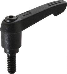 KIPP - 1/4-20, 0.51" Hub Diam, Glass Fiber (Steel Components) Threaded Stud Adjustable Clamping Lever - 0.59" Stud Length, 1.85" OAL, 1.18" High - Apex Tool & Supply