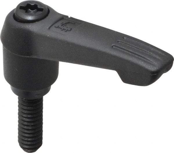 KIPP - 1/4-20, 0.51" Hub Diam, Glass Fiber (Steel Components) Threaded Stud Adjustable Clamping Lever - 0.79" Stud Length, 1.85" OAL, 1.18" High - Apex Tool & Supply