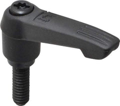 KIPP - 1/4-20, 0.51" Hub Diam, Glass Fiber (Steel Components) Threaded Stud Adjustable Clamping Lever - 0.79" Stud Length, 1.85" OAL, 1.18" High - Apex Tool & Supply