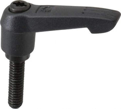 KIPP - 1/4-20, 0.51" Hub Diam, Glass Fiber (Steel Components) Threaded Stud Adjustable Clamping Lever - 0.98" Stud Length, 1.85" OAL, 1.18" High - Apex Tool & Supply