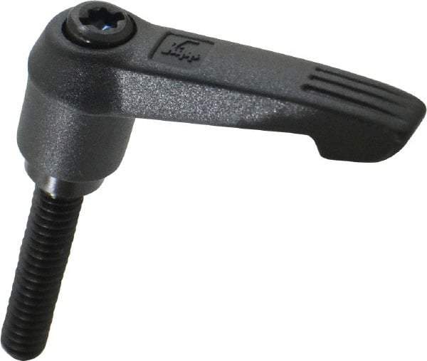 KIPP - 1/4-20, 0.51" Hub Diam, Glass Fiber (Steel Components) Threaded Stud Adjustable Clamping Lever - 1.18" Stud Length, 1.85" OAL, 1.18" High - Apex Tool & Supply