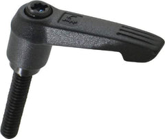 KIPP - 1/4-20, 0.51" Hub Diam, Glass Fiber (Steel Components) Threaded Stud Adjustable Clamping Lever - 1.18" Stud Length, 1.85" OAL, 1.18" High - Apex Tool & Supply