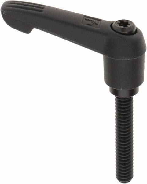 KIPP - 1/4-20, 0.51" Hub Diam, Glass Fiber (Steel Components) Threaded Stud Adjustable Clamping Lever - 1.38" Stud Length, 1.85" OAL, 1.18" High - Apex Tool & Supply