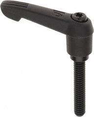 KIPP - 1/4-20, 0.51" Hub Diam, Glass Fiber (Steel Components) Threaded Stud Adjustable Clamping Lever - 1.38" Stud Length, 1.85" OAL, 1.18" High - Apex Tool & Supply