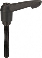 KIPP - 1/4-20, 0.51" Hub Diam, Glass Fiber (Steel Components) Threaded Stud Adjustable Clamping Lever - 1.57" Stud Length, 1.85" OAL, 1.18" High - Apex Tool & Supply