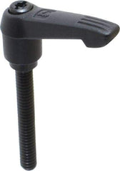 KIPP - 1/4-20, 0.51" Hub Diam, Glass Fiber (Steel Components) Threaded Stud Adjustable Clamping Lever - 1.77" Stud Length, 1.85" OAL, 1.18" High - Apex Tool & Supply