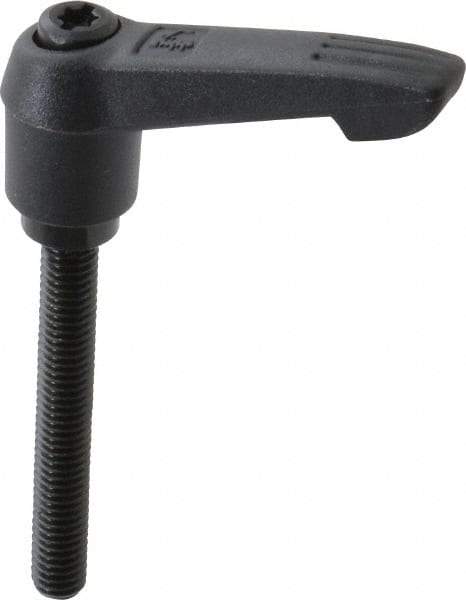 KIPP - M6 x 1.0, 13mm Hub Diam, Glass Fiber (Steel Components) Metric Threaded Stud Adjustable Clamping Lever - 45mm Stud Length, 47mm OAL, 30mm High - Apex Tool & Supply