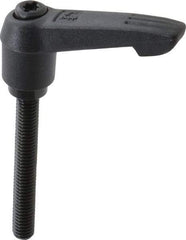 KIPP - M6 x 1.0, 13mm Hub Diam, Glass Fiber (Steel Components) Metric Threaded Stud Adjustable Clamping Lever - 45mm Stud Length, 47mm OAL, 30mm High - Apex Tool & Supply
