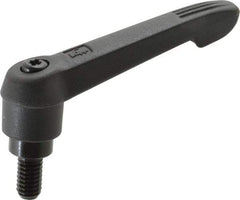 KIPP - 5/16-18, 0.71" Hub Diam, Glass Fiber (Steel Components) Threaded Stud Adjustable Clamping Lever - 0.59" Stud Length, 2.95" OAL, 1.63" High - Apex Tool & Supply