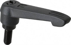 KIPP - 5/16-18, 0.71" Hub Diam, Glass Fiber (Steel Components) Threaded Stud Adjustable Clamping Lever - 0.79" Stud Length, 2.95" OAL, 1.63" High - Apex Tool & Supply