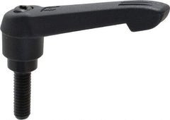 KIPP - 5/16-18, 0.71" Hub Diam, Glass Fiber (Steel Components) Threaded Stud Adjustable Clamping Lever - 0.98" Stud Length, 2.95" OAL, 1.63" High - Apex Tool & Supply